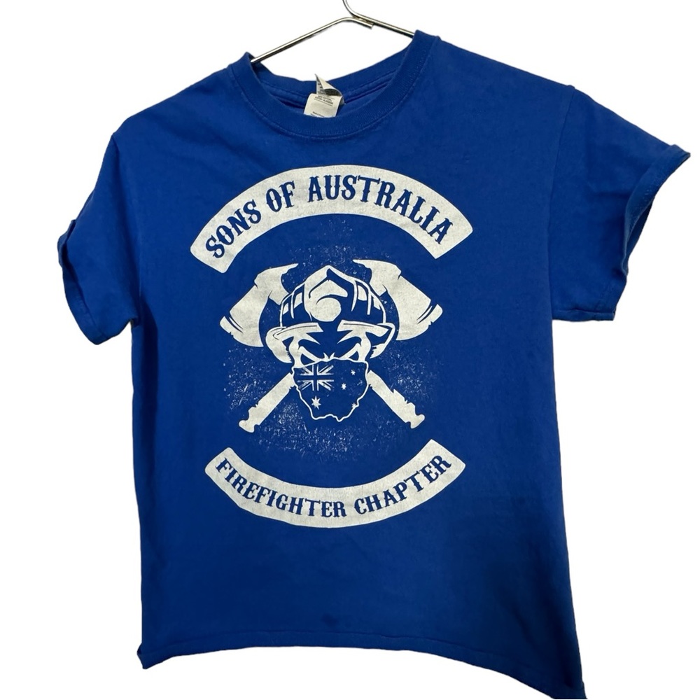 Retro WORN AGED Blue Sons of Australia Firefighter Chapter Women’s S